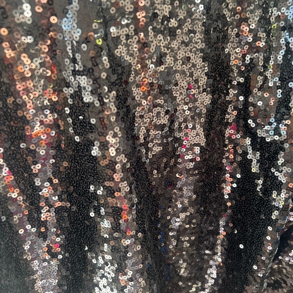 NWOT Tipsy Elves size Small Black Sequin Bomber Jacket - Picture 4 of 7